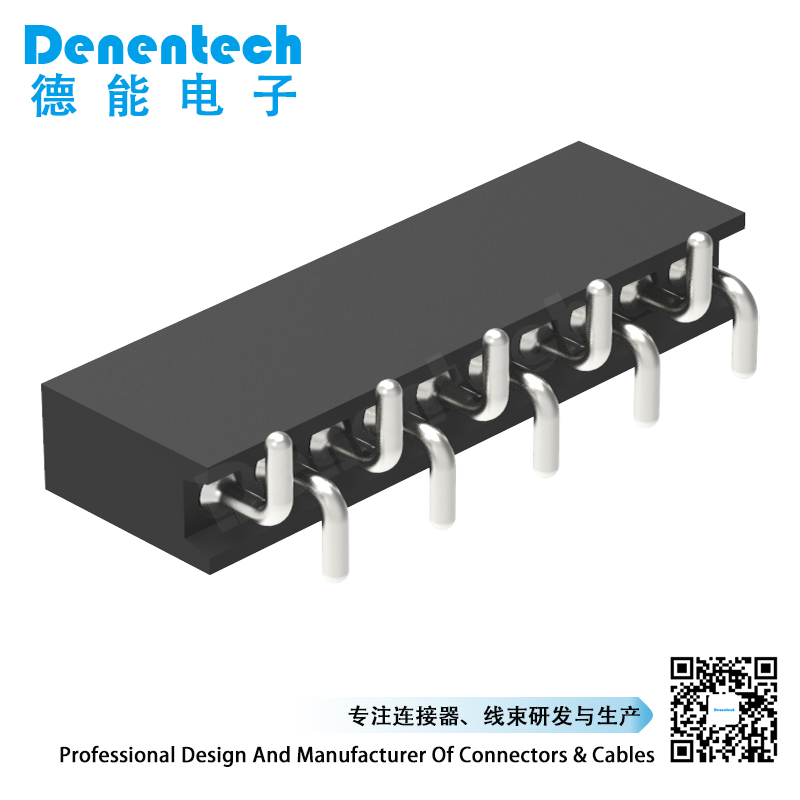 Denentech 工厂促销1.27MM圆P排母H4.10xW2.20单排立贴圆孔排母座连接器